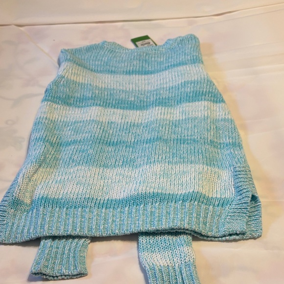 Lilly Pulitzer Aqua and White Crew Neck Sweater - Picture 4 of 4